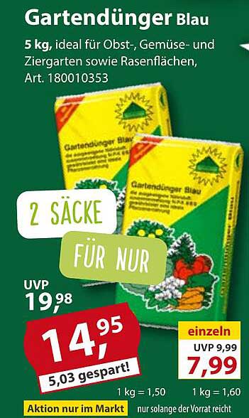 Gartendünger Blau 5 kg - Ideal für Obst, Gemüse und Ziergarten