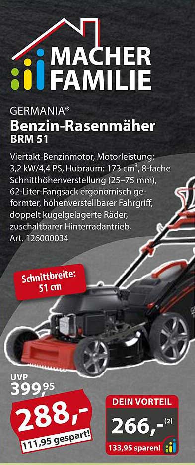 GERMANIA® Benzin-Rasenmäher BRM 51