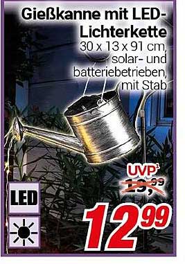 Gießkanne mit LED-Lichterkette