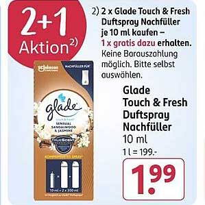 Glade Touch & Fresh Duftspray Nachfüller 10 ml - 2 für 1 Aktion