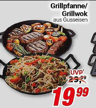 Grillpfanne/Grillwok aus Gusseisen