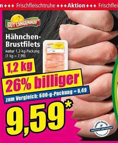 Hähnchen-Brustfilets - 1,2 kg Packung von Gut Langenhof