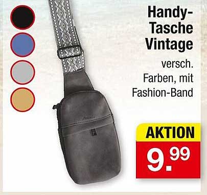 Handy-Tasche Vintage - versch. Farben, mit Fashion-Band