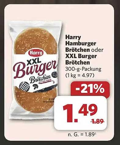 Harry Hamburger Brötchen oder XXL Burger Brötchen