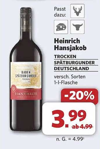 Heinrich Hansjakob Trocken Spätburgunder 1-Liter-Flasche