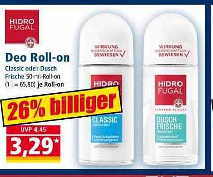 HIDRO FUGAL Deo Roll-on Classic oder Dusch Frische 50 ml