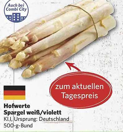 Hofwerte Spargel weiß/violett – 500-g-Bund