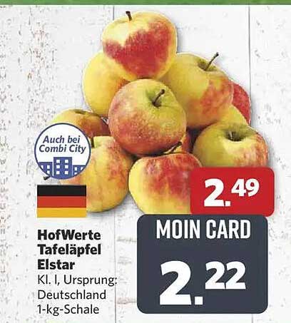 HofWerte Tafeläpfel Elstar - 1 kg Schale