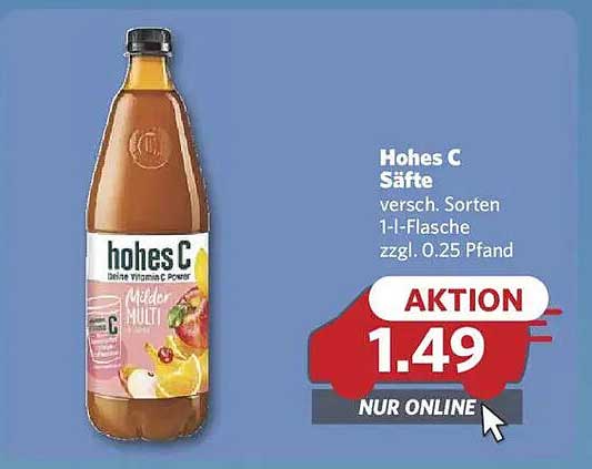 Hohes C Saft 1-l-Flasche – Aktion