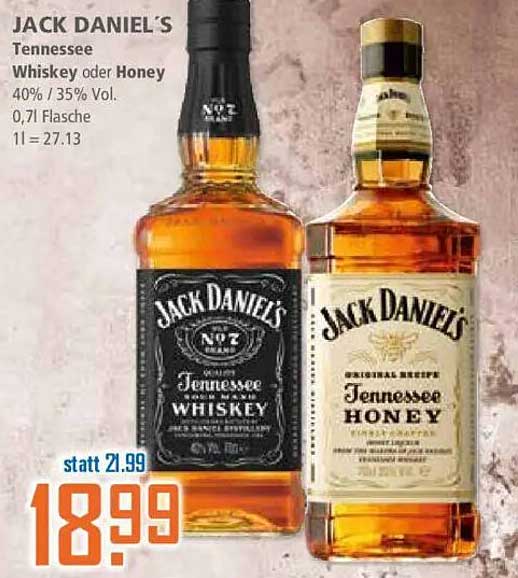 Jack Daniel's Tennessee Whiskey oder Honey 0,7 l