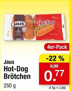 Jaus Hot-Dog Brötchen 4er-Pack