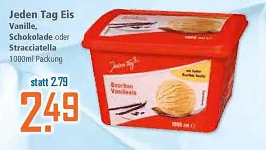 Jeden Tag Eis Vanille, Schokolade oder Stracciatella - 1000ml Packung
