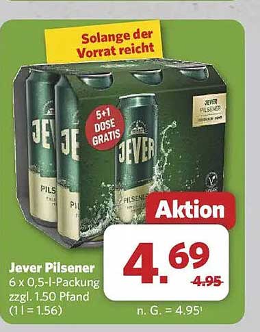 Jever Pilsener 6 x 0,5 l-Packung