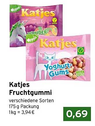 Katjes Fruchtgummi in verschiedenen Sorten 175 g Packung