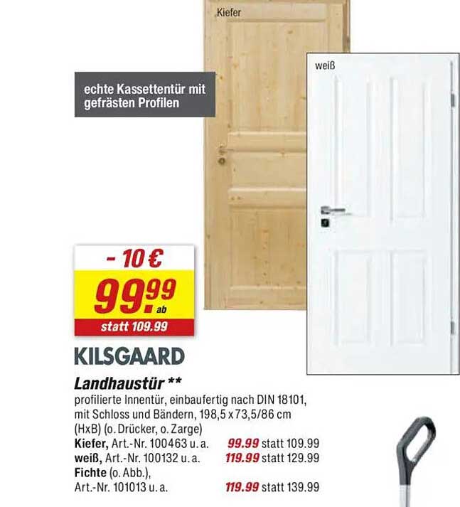 KILSGAARD Landhaustür - Kiefer oder Weiß