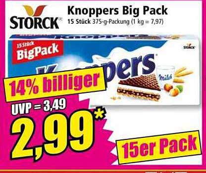 Knoppers Big Pack 15 Stück 375-g-Packung