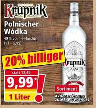 Krupnik Polnischer Wódka – 1 Liter für 9,99 €