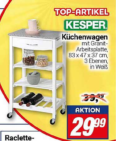 Küchenwagen mit Granit-Arbeitsplatte von Kesper