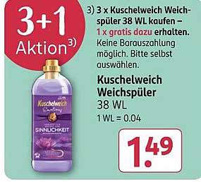 Kuschelweich Weichspüler 38 WL – 3+1 Aktion