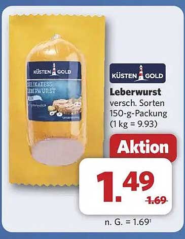 KÜSTEN GOLD Leberwurst – Verschiedene Sorten 150-g-Packung