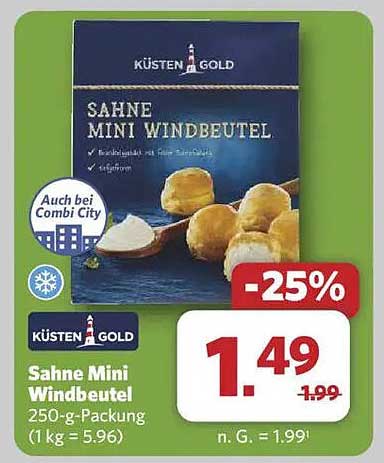 KÜSTEN GOLD Sahne Mini Windbeutel 250-g-Packung