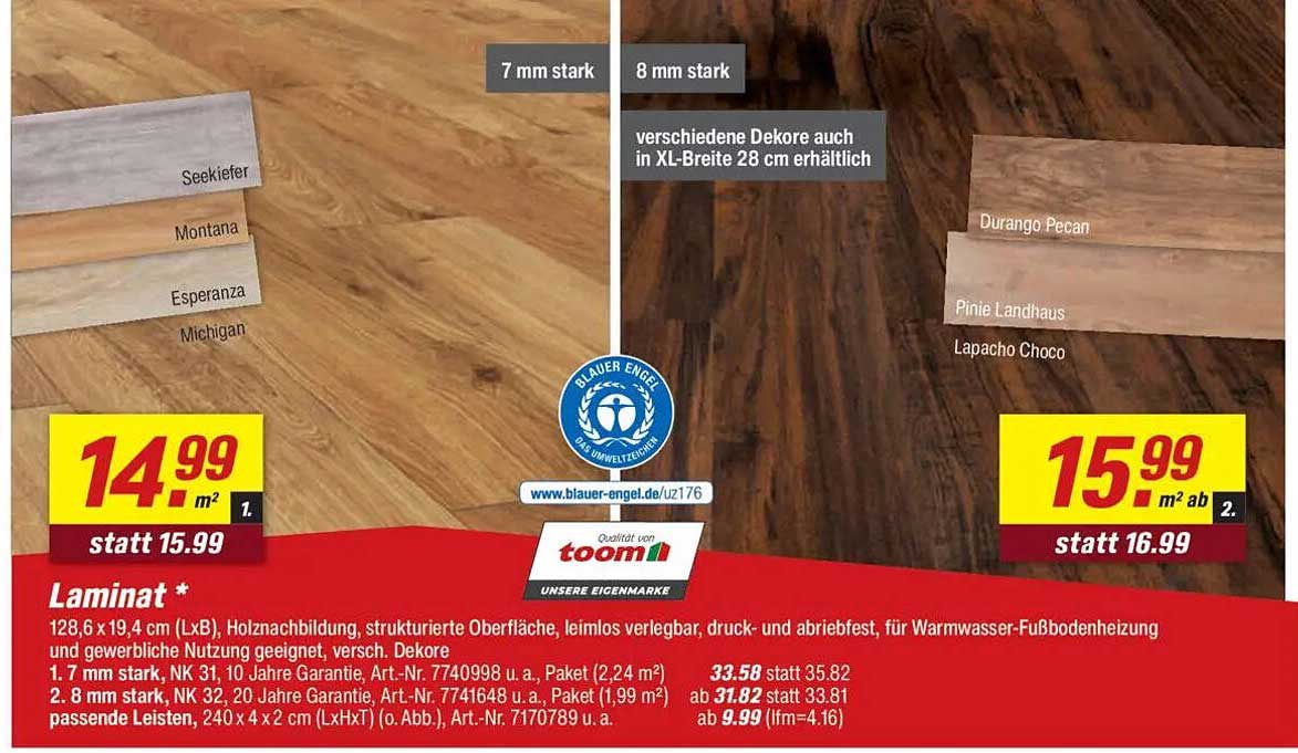 Laminat in verschiedenen Dekoren - Gültig vom 24.05.2025 bis 30.05.2025