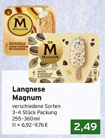 Langnese Magnum - verschiedene Sorten