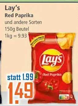 Lay's Red Paprika 150g Beutel - Jetzt für nur 1,49€!