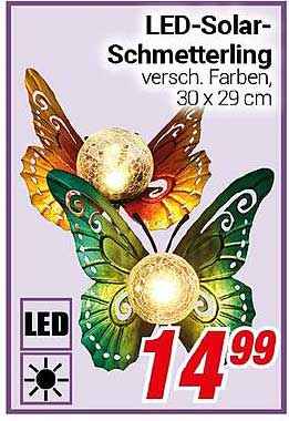 LED-Solar-Schmetterling verschiedene Farben, 30 x 29 cm