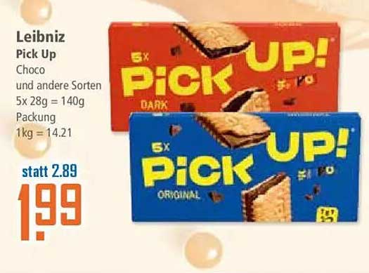Leibniz Pick Up Schokolade und andere Sorten 5x28g