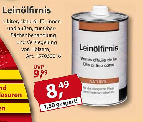 Leinölfirnis 1 Liter - Naturöl für Innen und Außen