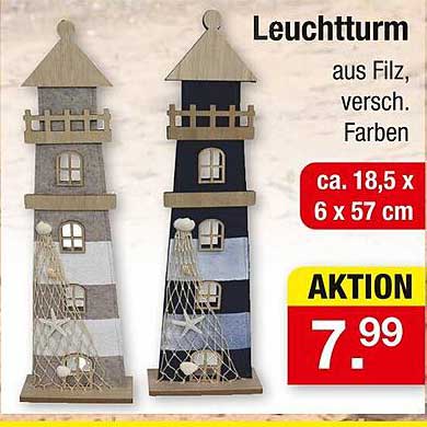 Leuchtturm aus Filz, verschieden Farben