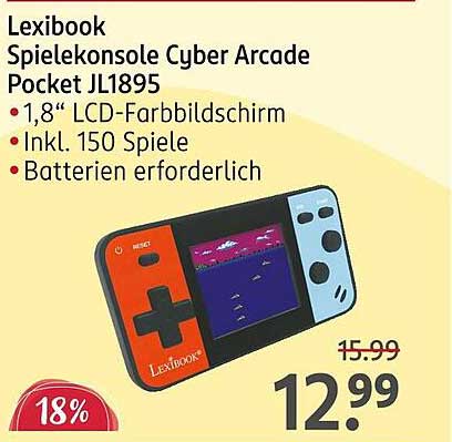 Lexibook Spielekonsole Cyber Arcade Pocket JL1895