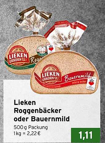 Lieken Roggenbäcker oder Bauernmild 500 g