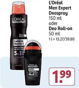 L’Oréal Men Expert Deospray 150 ml oder Deo Roll-on 50 ml