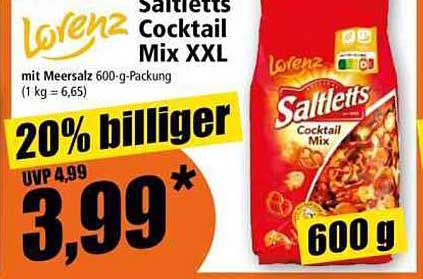 Lorenz Saltletts Cocktail Mix XXL 600 g - 20% billiger