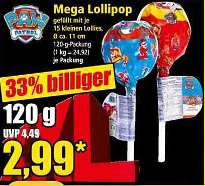 Mega Lollipop von PAW Patrol - 33% billiger!