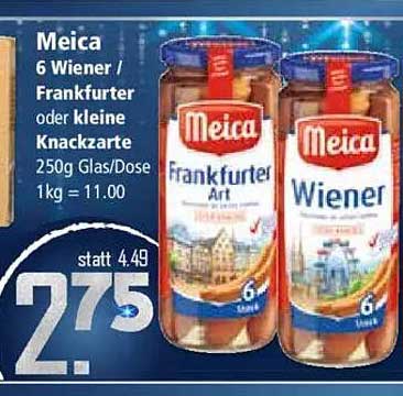 Meica 6 Wiener / Frankfurter oder kleine Knackarte 250g Glas/Dose