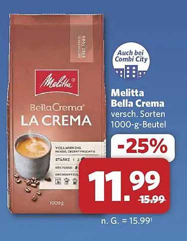 Melitta BellaCrema LA CREMA versch. Sorten 1000-g-Beutel