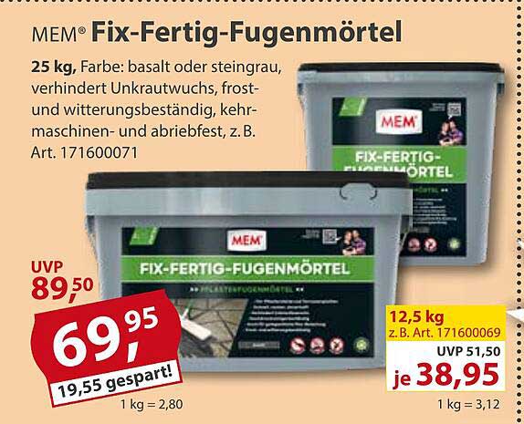 MEM® Fix-Fertig-Fugenmörtel - 25 kg