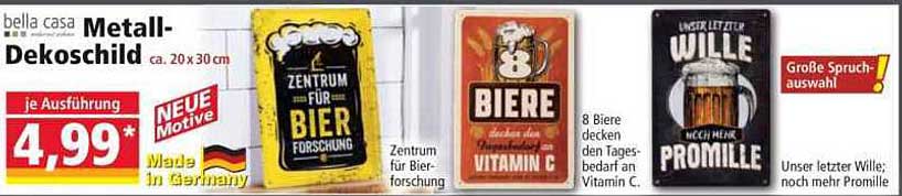 Metall-Dekoschild 'Zentrum für Bierforschung'