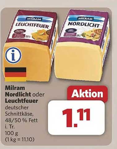 Milram Nordlicht oder Leuchtfeuer - deutscher Schnittkäse