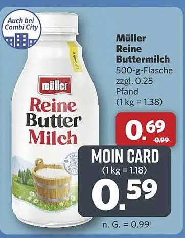 Müller Reine Buttermilch 500-g-Flasche