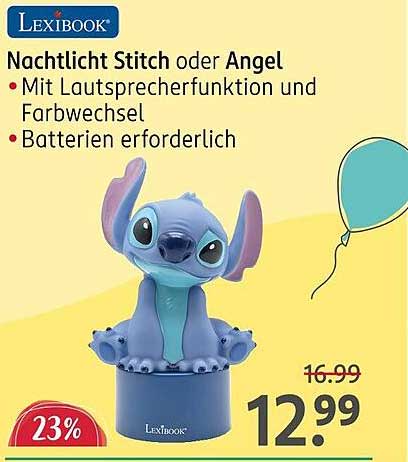Nachtlicht Stitch oder Angel mit Lautsprecherfunktion
