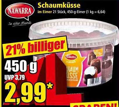 Nawarra Schaumküssen im Eimer, 21 Stück, 450 g