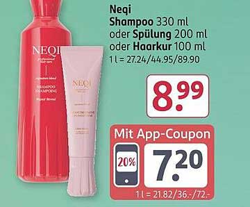 Neqi Shampoo 330 ml oder Spülung 200 ml oder Haarkur 100 ml