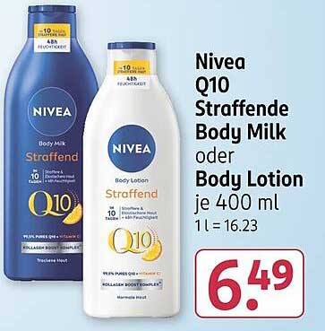 Nivea Q10 Straffende Body Milk oder Body Lotion je 400 ml
