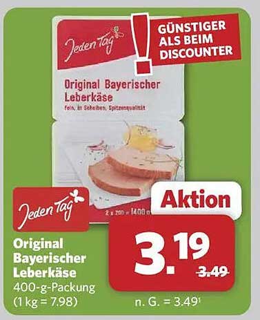Original Bayerischer Leberkäse 400-g-Packung