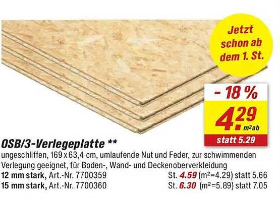 OSB/3-Verlegeplatte **