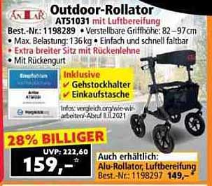 Outdoor-Rollator AT51031 mit Luftbereifung